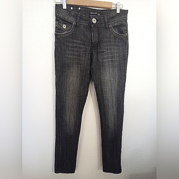 RECRUIT Black Wash Distressed  Jeans with Stud detailing - Picture 2 of 12